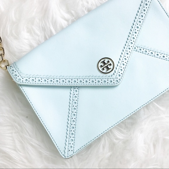 Tory Burch Light Blue Robinson Envelope Chain Bag - Picture 3 of 8